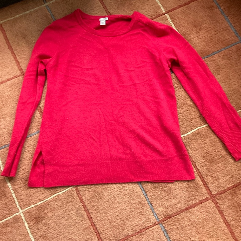 Halogen 100% cashmere crewneck red Sweater